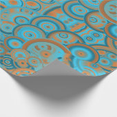 Konzentrierter kreisförmiger Rost-Türkis Geschenkpapier (Ecke)