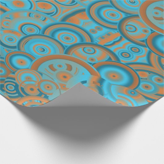 Konzentrierter kreisförmiger Rost-Türkis Geschenkpapier (Ecke)