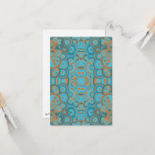 Konzentrierter kreisförmiger Rost-Türkis Karte (Vorderseite/Rückseite Beispiel)