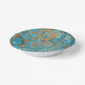 Konzentrierter kreisförmiger Rost-Türkis Pappteller (Gewinkelt)