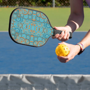 Konzentrierter kreisförmiger Rost-Türkis Pickleball Schläger