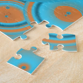 Konzentrierter kreisförmiger Rost-Türkis Puzzle (Seite)