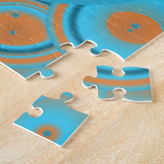 Konzentrierter kreisförmiger Rost-Türkis Puzzle (Seite)