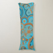 Konzentrierter kreisförmiger Rost-Türkis Seitenschläferkissen (Vorderseite Vertikal)