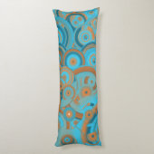 Konzentrierter kreisförmiger Rost-Türkis Seitenschläferkissen (Rückseite (Vertikal))