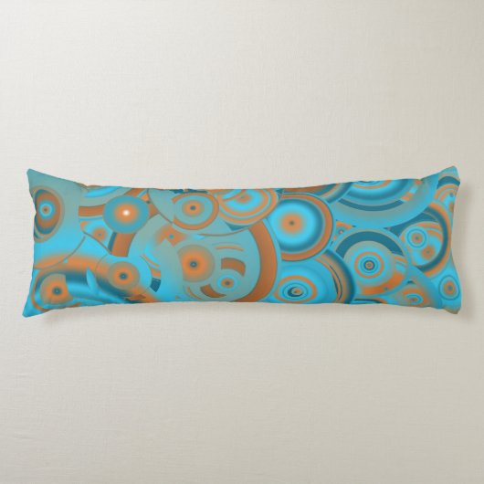 Konzentrierter kreisförmiger Rost-Türkis Seitenschläferkissen (Vorderseite)