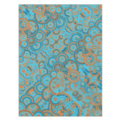 Konzentrierter kreisförmiger Rost-Türkis Tischdecke (Vorderseite)