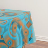 Konzentrierter kreisförmiger Rost-Türkis Tischdecke (Beispiel)