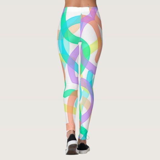 Konzentriertes, gelbes, blaues, Abstraktes Jugends Leggings (Rückseite)