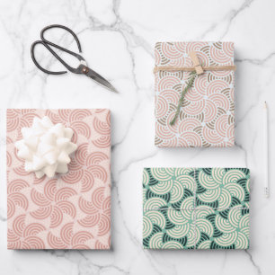 Konzentriertes Rundungsmuster der Erdtöne Geschenkpapier Set