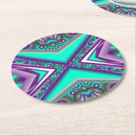 Konzentrisch Abstrakt Runder Pappuntersetzer