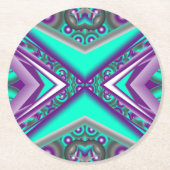 Konzentrisch Abstrakt Runder Pappuntersetzer (Vorderseite)