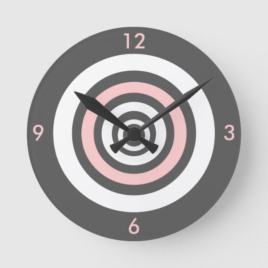 Konzentrisch - rosa runde wanduhr (Vorderseite)