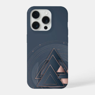 Konzentrische Dreiecke Roségold Linienkunst Modern iPhone 15 Pro Hülle