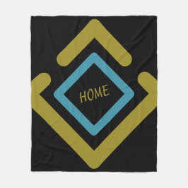 Konzentrische geometrische Formen aus Gold und Tür Fleecedecke