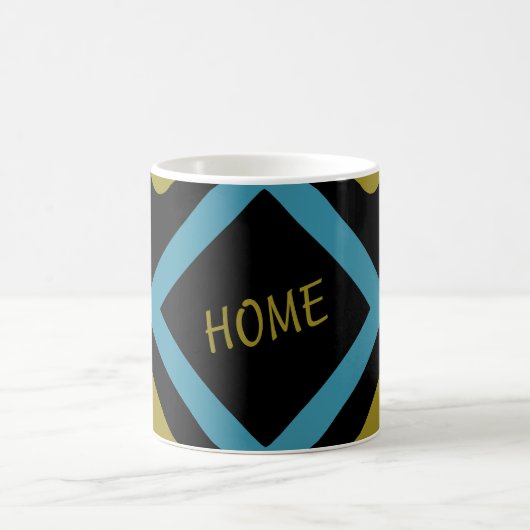 Konzentrische geometrische Formen aus Gold und Tür Kaffeetasse (Mittel)