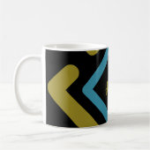 Konzentrische geometrische Formen aus Gold und Tür Kaffeetasse (Links)