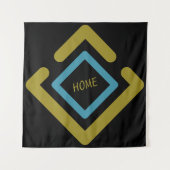 Konzentrische geometrische Formen aus Gold und Tür Wandteppich (Vorderseite)