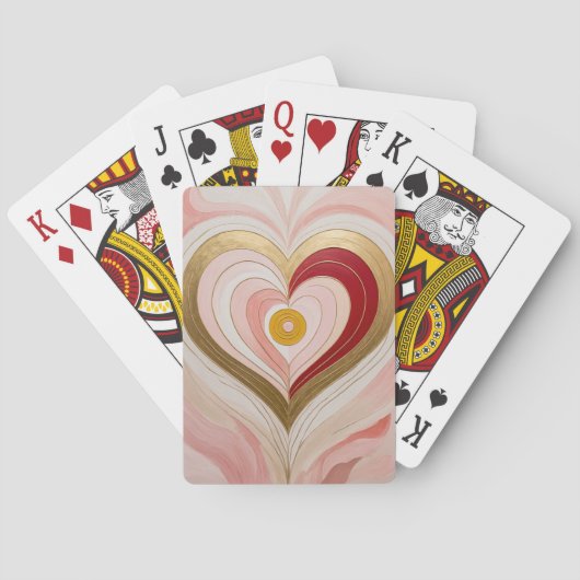 Konzentrische Herzblüte Spielkarten (Rückseite)