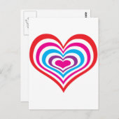 Konzentrische Herzen Postkarte (Vorne/Hinten)