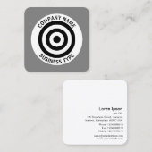 Konzentrische Kreise - Grau #7F7F7F Quadratische Visitenkarte (Vorne/Hinten)