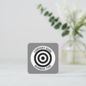 Konzentrische Kreise - Grau #7F7F7F Quadratische Visitenkarte (Stehend Vorderseite)