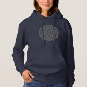 Konzentrische Kreise in Schwarz und Weiß Hoodie