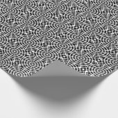 Konzentrische Kreise Spiderweb weiß auf schwarz Geschenkpapier (Ecke)