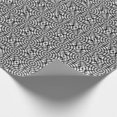 Konzentrische Kreise Spiegeleflechte schwarz auf w Geschenkpapier (Ecke)