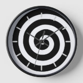 Konzentrische Spirale in Schwarz & Weiß rund um di Uhr (Vorderseite)