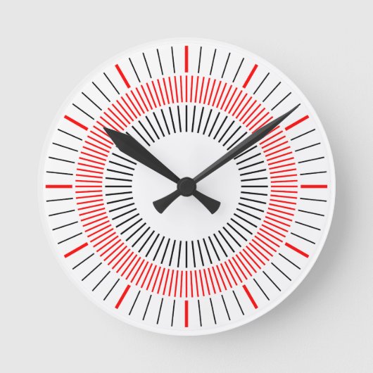 Konzentrische Strahlen 03 Runde Wanduhr (Vorderseite)