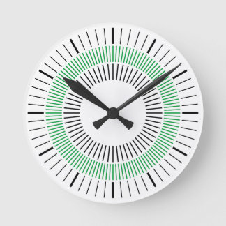 Konzentrische Strahlen - grün Runde Wanduhr