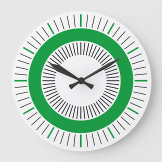 Konzentrische Strahlen - Grünes Gras Große Wanduhr