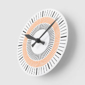 Konzentrische Strahlen - Orange Runde Wanduhr (Winkel)