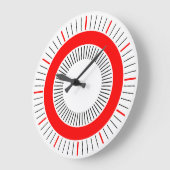 Konzentrische Strahlen - Rot Große Wanduhr (Winkel)