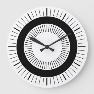 Konzentrische Strahlen - Schwarz Große Wanduhr