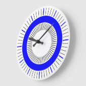 Konzentrische Strahlen - Solid Blue Große Wanduhr (Winkel)
