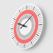 Konzentrische Strahlen - Tropenrosa Große Wanduhr (Winkel)