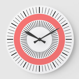 Konzentrische Strahlen - Tropenrosa Große Wanduhr