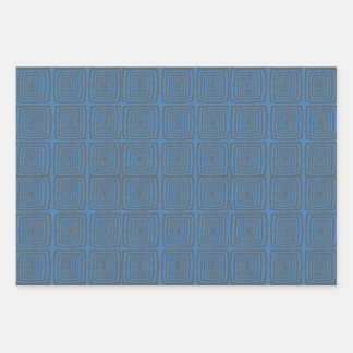 Konzentrische wellige Quadrate auf einer gesprenke Geschenkpapier Set