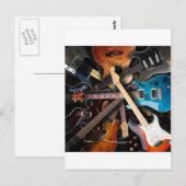 Konzept der elektrischen Gitarren Postkarte (Vorne/Hinten)