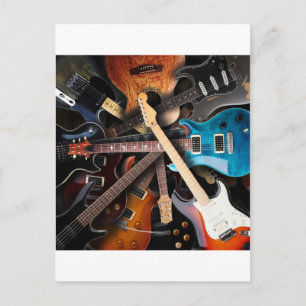Konzept der elektrischen Gitarren Postkarte