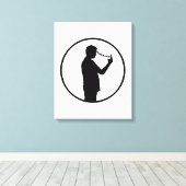 Konzept der Mobiltelefonüberwachung Zeichnend Leinwanddruck (Insitu (Holzboden))