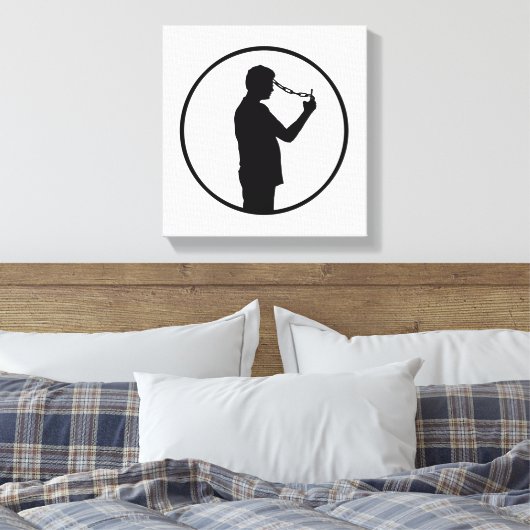 Konzept der Mobiltelefonüberwachung Zeichnend Leinwanddruck (Insitu (Schlafzimmer))