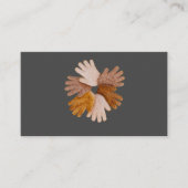 Konzept des multikulturellen Händekreises aus Brot Visitenkarte (Vorderseite)