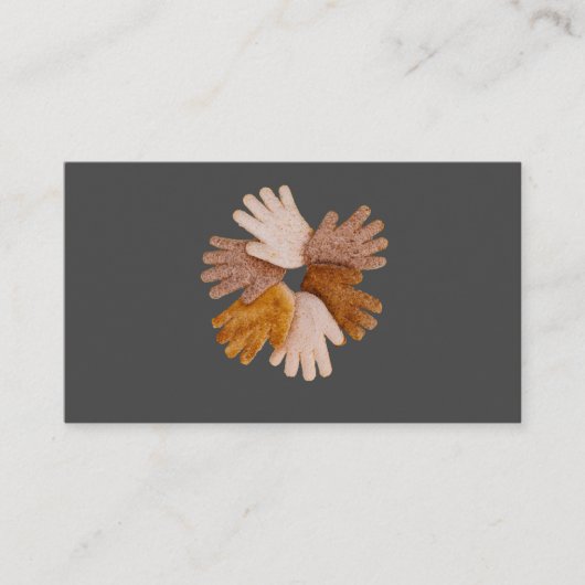 Konzept des multikulturellen Händekreises aus Brot Visitenkarte (Vorderseite)