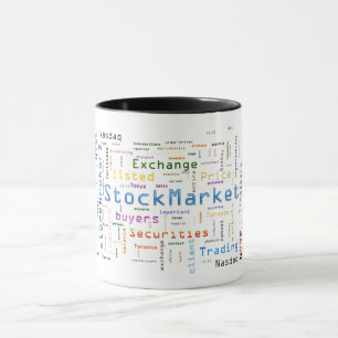 Konzept für das Börsendesign Word-Cloud-Konzept Tasse