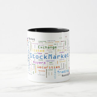 Konzept für das Börsendesign Word-Cloud-Konzept Tasse