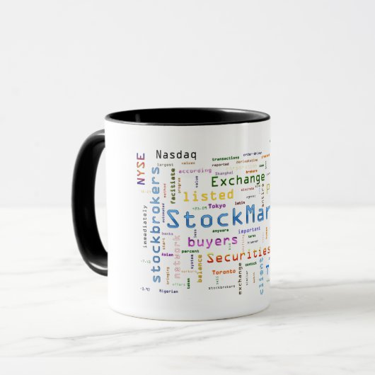 Konzept für das Börsendesign Word-Cloud-Konzept Tasse (Vorderseite Links)