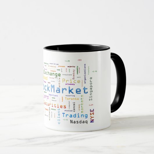 Konzept für das Börsendesign Word-Cloud-Konzept Tasse (VorderseiteRechts)